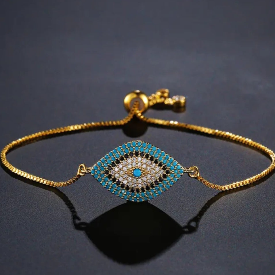 ELSA evil eye Bracelet gold- Zoha Los Angeles