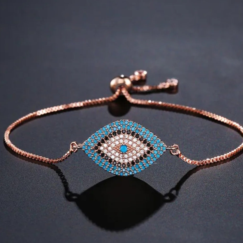 ELSA evil eye Bracelet rose gold- Zoha Los Angeles