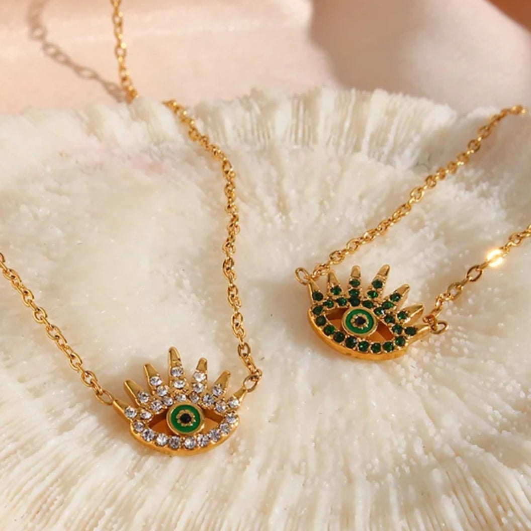 YUSRA Evil Eye Necklace 18k gold plated