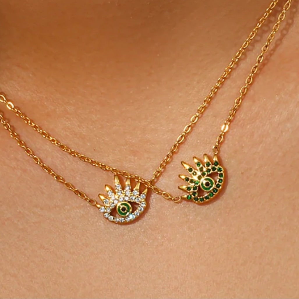 YUSRA Evil Eye Necklace 18k gold plated