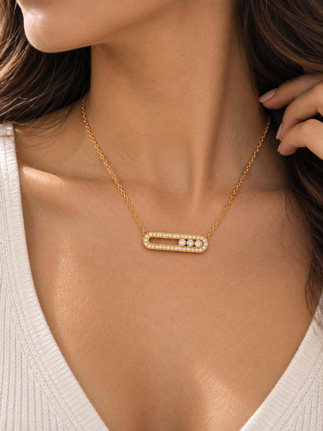 Aria Gold Paperclip Necklace