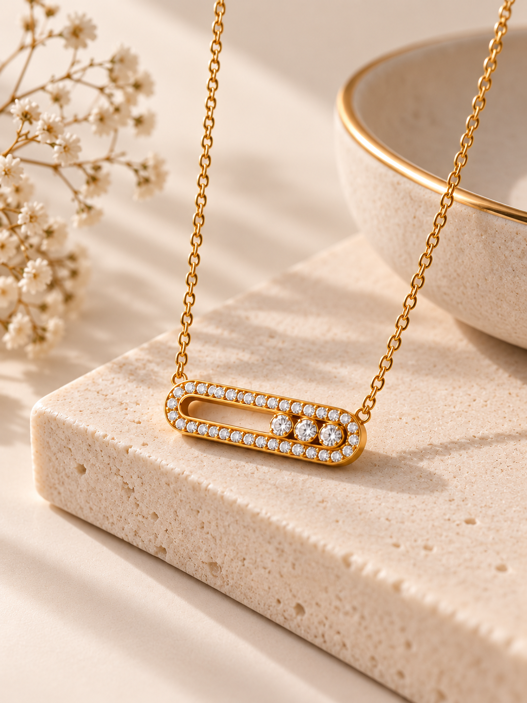 Aria Gold Paperclip Necklace