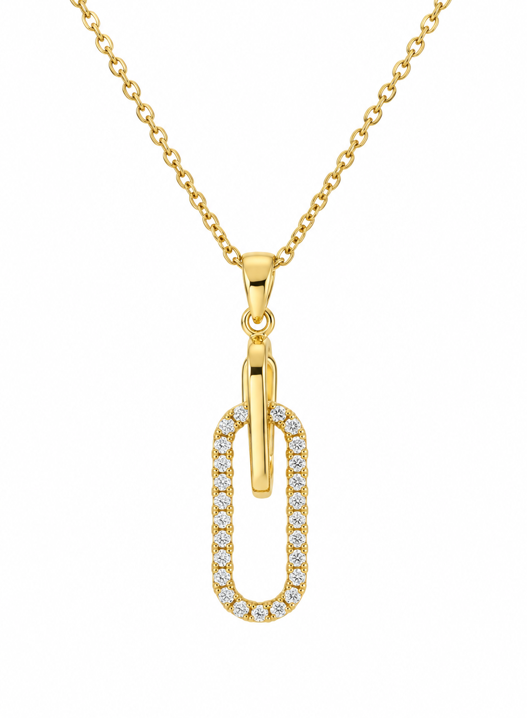 Sparkly Paperclip Link Necklace