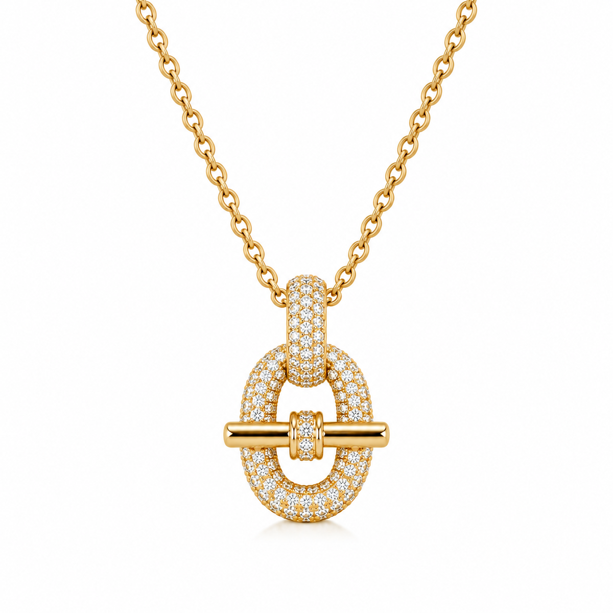 Auréa Pavé Toggle Necklace gold- Zoha Los Angeles