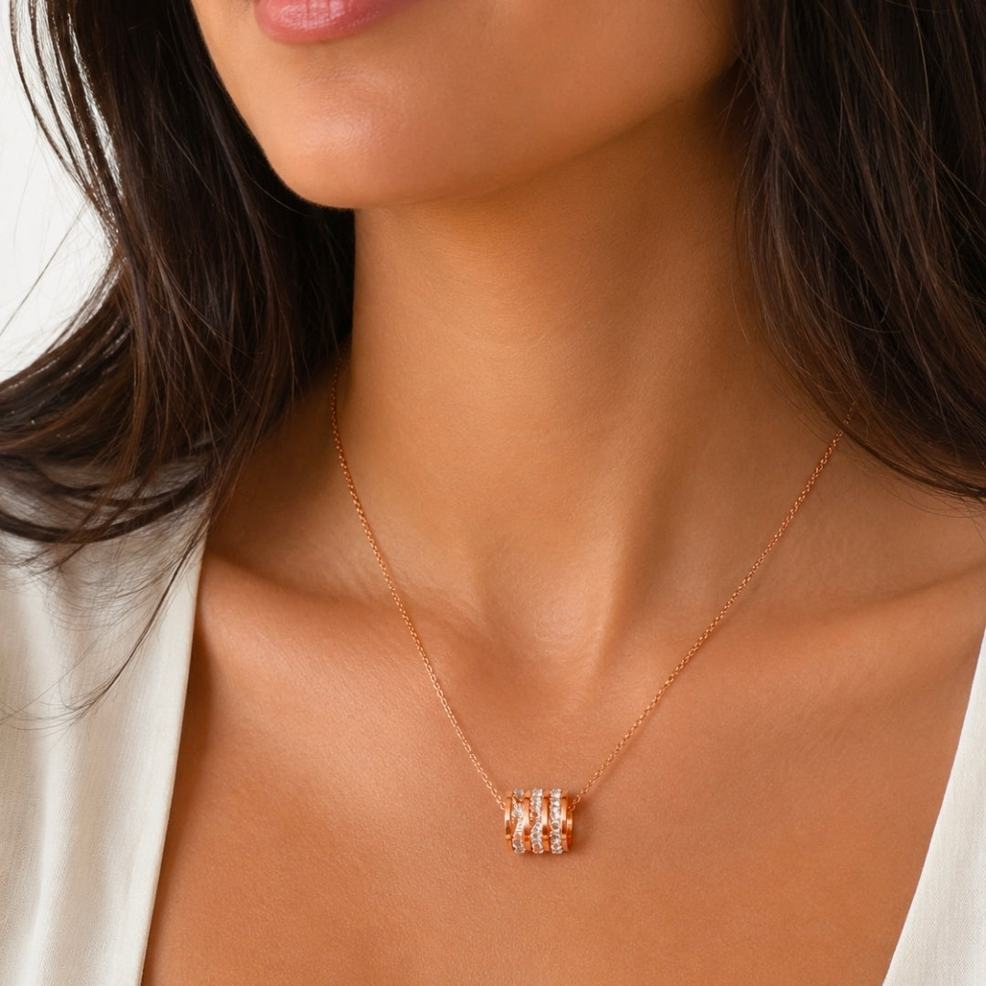 Ariana Necklace - Crystal Barrel Pendant - Zoha Los Angeles