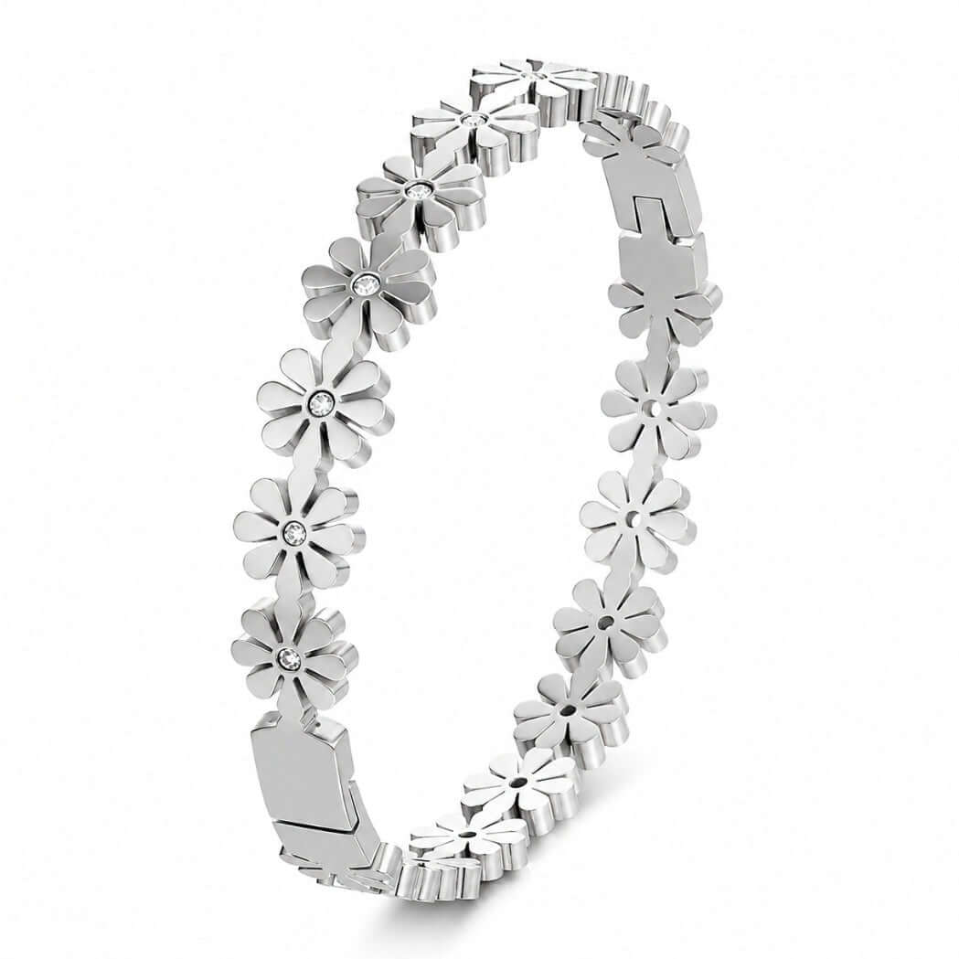 Daisy Bloom Crystal Bracelet – 18k Gold Plated