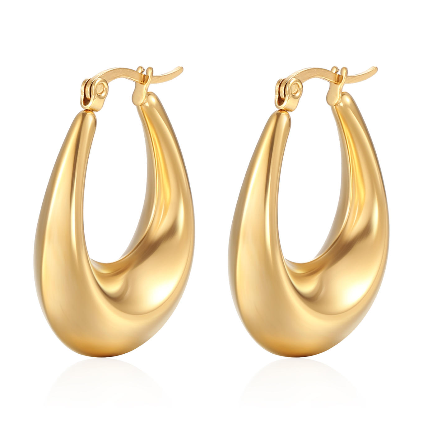 Dylia Teardrop Hoop Earrings – Puffy Sculptural 18k Gold Plated Hoops | Zoha Los Angeles