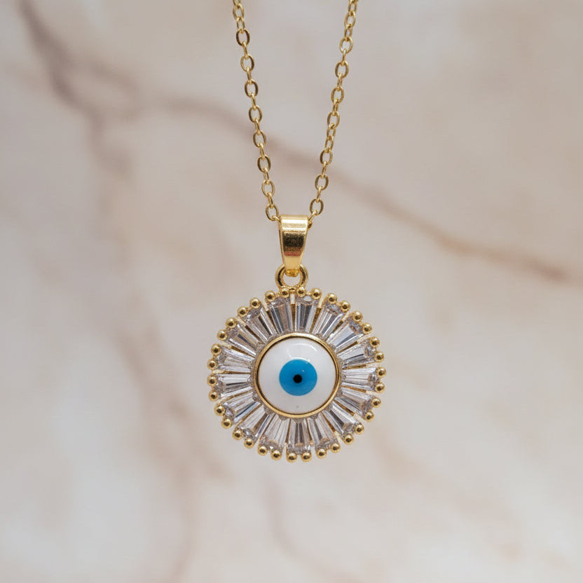 Ayala Necklace - Evil Eye Gold Necklace - Zoha Los Angeles