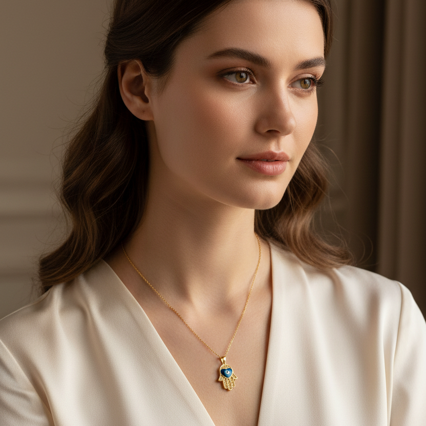 Gaille Hamsa Hand Pendant Necklace
