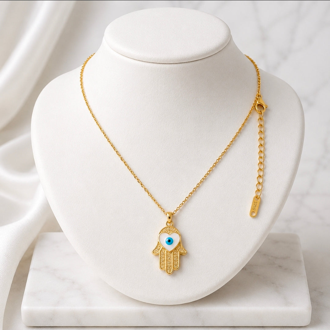 Lia Necklace - Hamsa Gold Necklace - Zoha Los Angeles