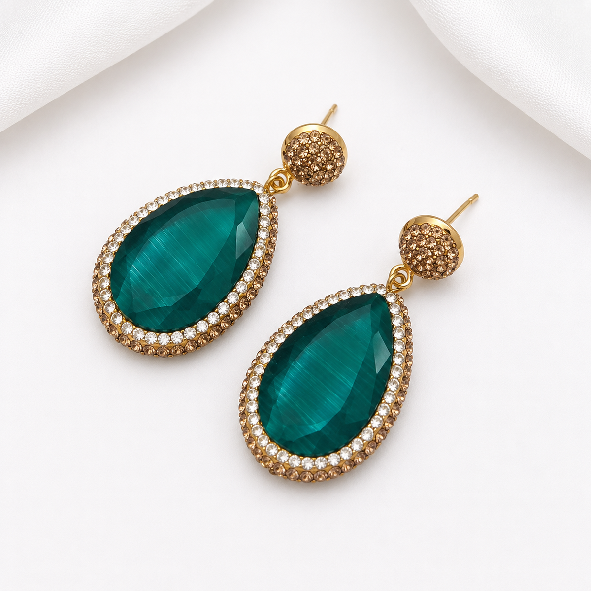 Lumi Rhinestone Pendant Earrings