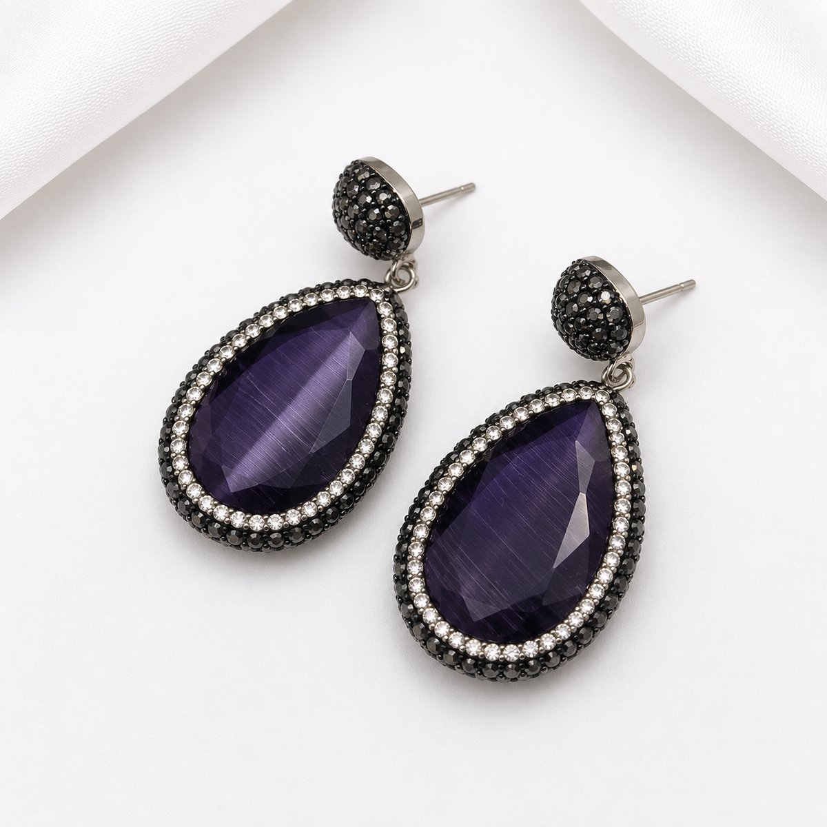 Lumi Rhinestone Pendant Earrings