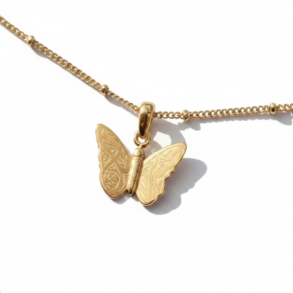 Patience & Hope Butterfly Necklace | Sabr & Amal