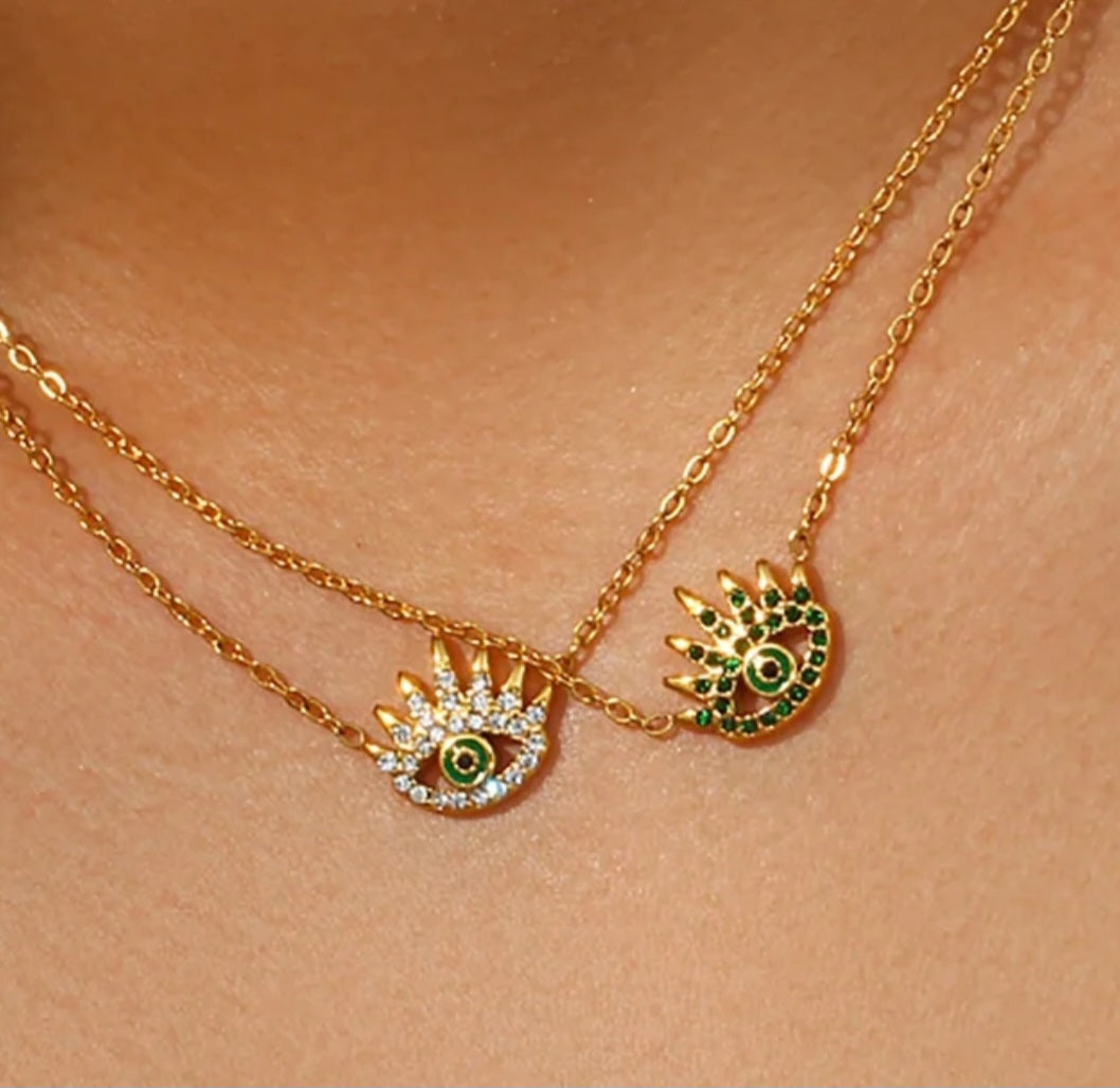 YUSRA Evil Eye Necklace 18k gold plated