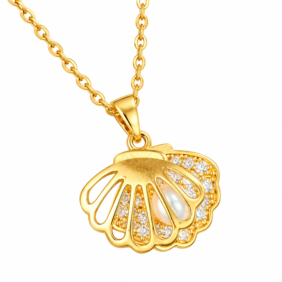 Seashell Pearl Necklace