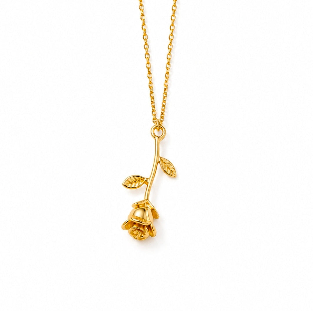 Alisha Rose Necklace - Gold Rose Pendant - Zoha Los Angeles