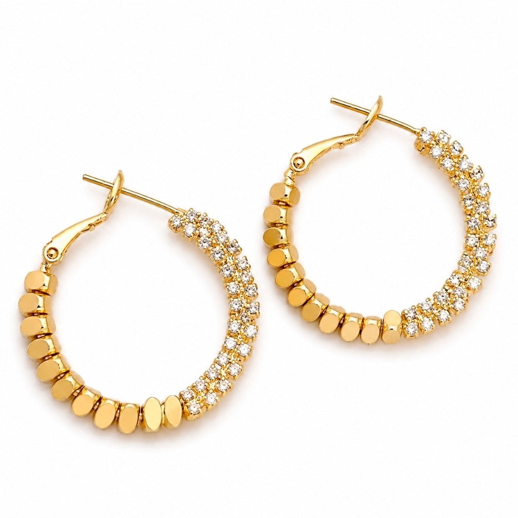 Nyla Hoop Earrings in gold - 18K gold plated stainless steel by Zoha Los Angeles