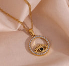 EMARA Evil Eye Necklace in gold with cubic zirconia – 18k gold plated – Zoha Los Angeles