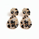 Rasha Crystal Teardrop Earrings – Iridescent Drop Earrings in  black Gold | Zoha Los Angeles