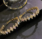 Lora Crystal Flower Hoop Earrings – CZ Floral Statement Hoops in Gold | Zoha Los Angeles