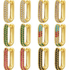 pavé hoop earrings EMY- 18k gold-plated stainless steel
