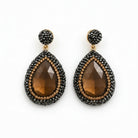 bronze stone pendant earrings