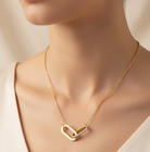 amara hoop pendant necklace 18k gold plated