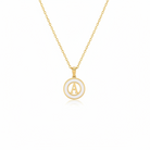 Personalized initial necklace featuring the letter A in a gold pendant with a delicate chain.