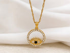 EMARA Evil Eye Necklace in gold with cubic zirconia – 18k gold plated – Zoha Los Angeles