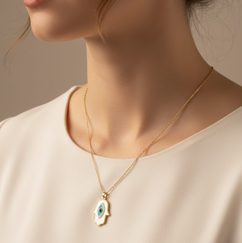 Sienna Hamsa Hand Pendant Necklace