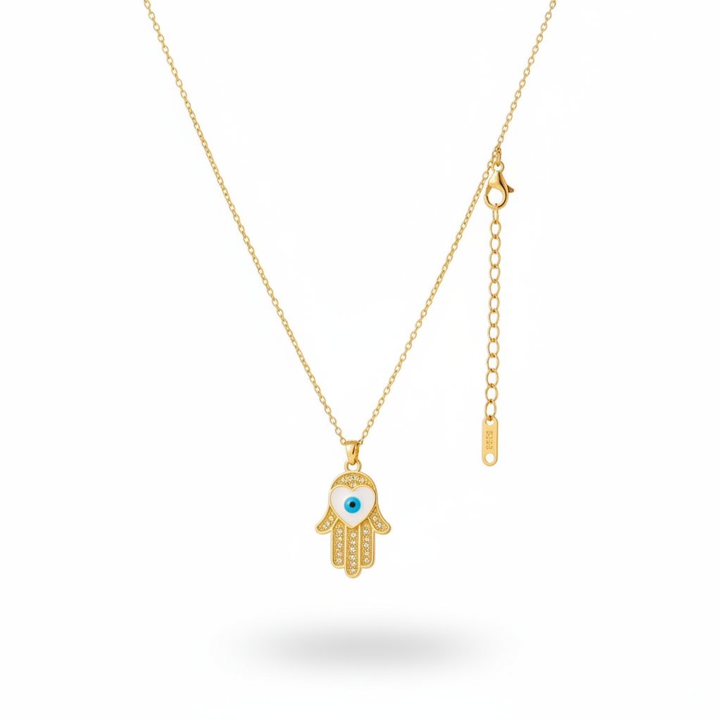 Lia Necklace - Hamsa Gold Necklace - Zoha Los Angeles