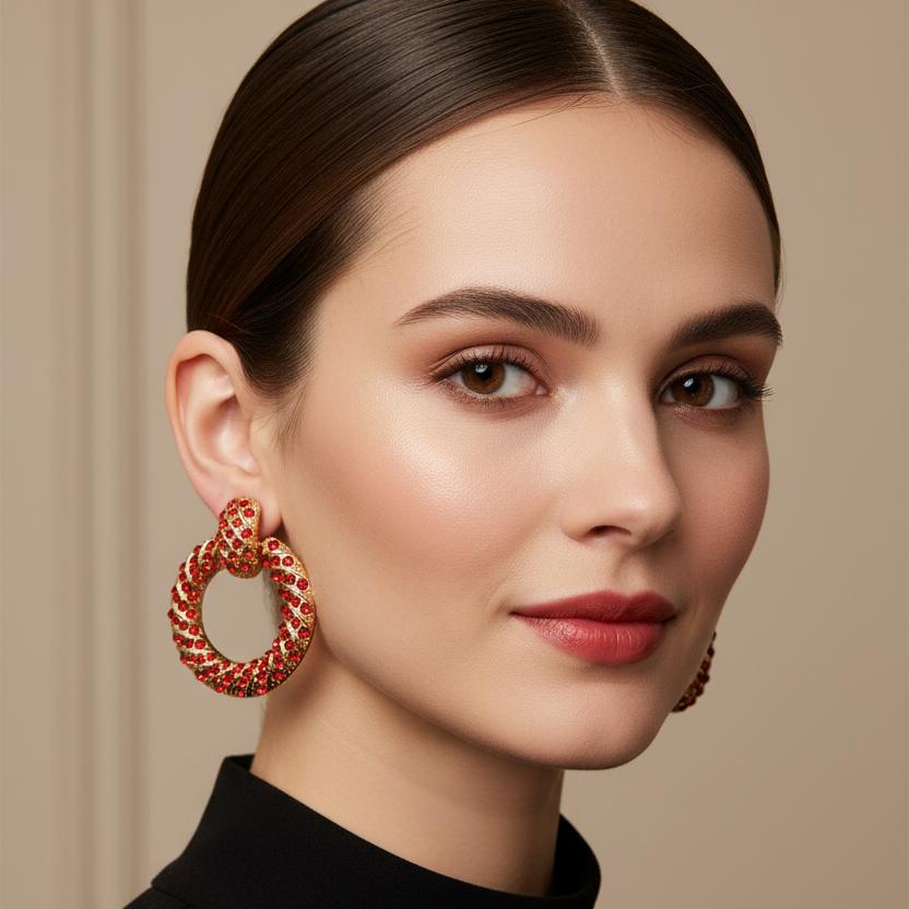 Mina Twisted Rope Hoop Earrings in Black - Zoha Los Angeles