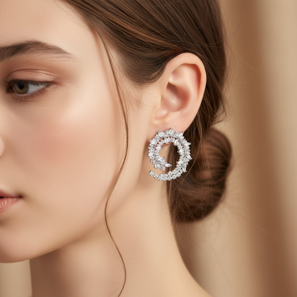 Marya Stud Earrings | Elegant Gold and Silver Jewelry