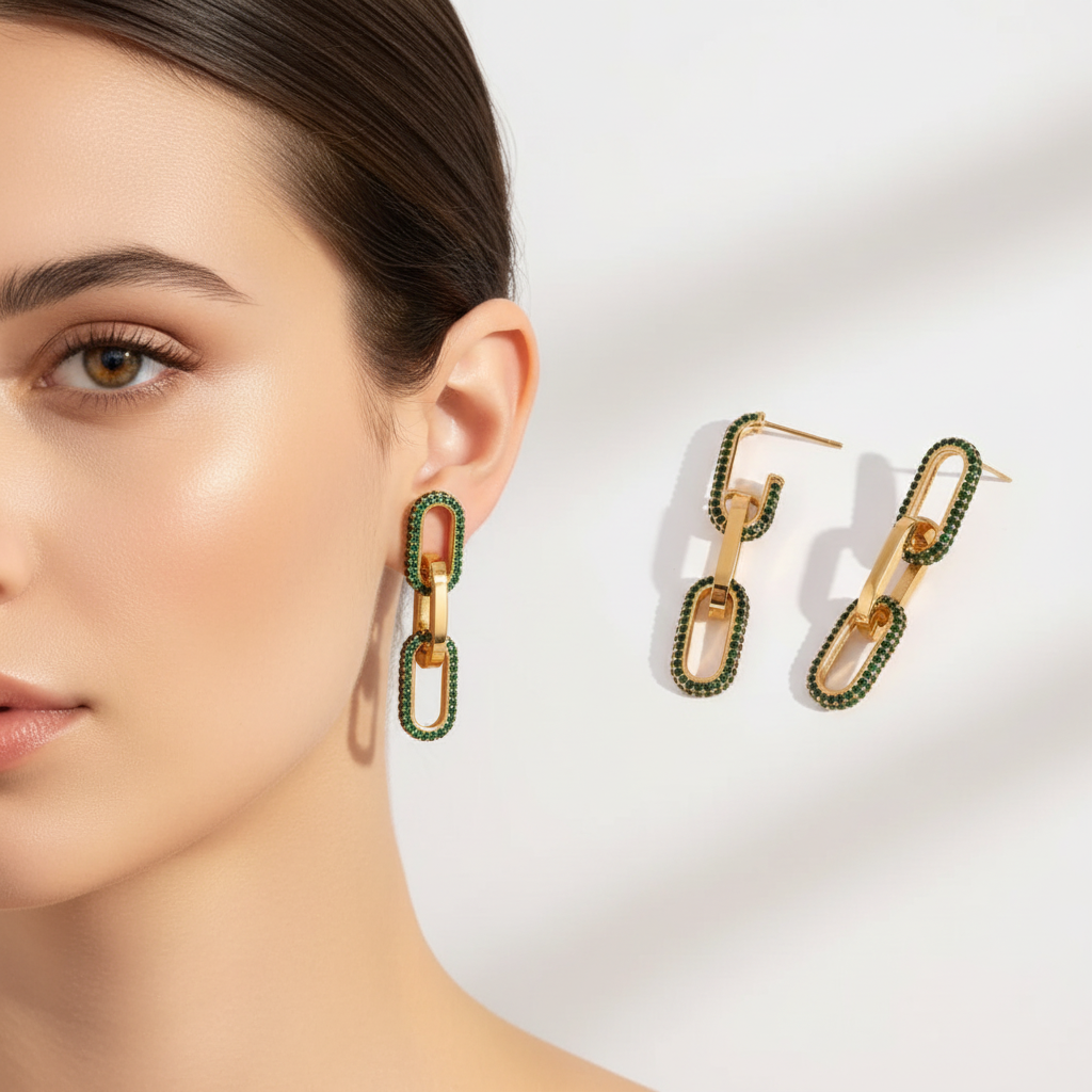 Ava luxury drop earrings 18k gold plated