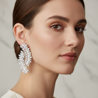 Saba Earrings - Elegant Crystal & Silver Drop Earrings