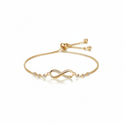 Amna Infinity Bracelet — 18k gold plated stainless steel infinity bracelet with CZ by Zoha Los Angeles