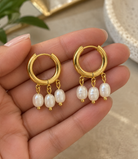 Celeste Freshwater Pearl Hoop Earrings