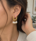 Celeste Freshwater Pearl Hoop Earrings