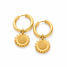 Sunflower Hoop Earrings