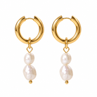Double Pearl Hoop Earrings - Zoha Los Angeles
