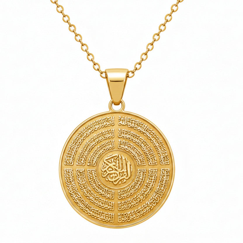 4 Quls Ayatul Kursi necklace double-sided necklace
