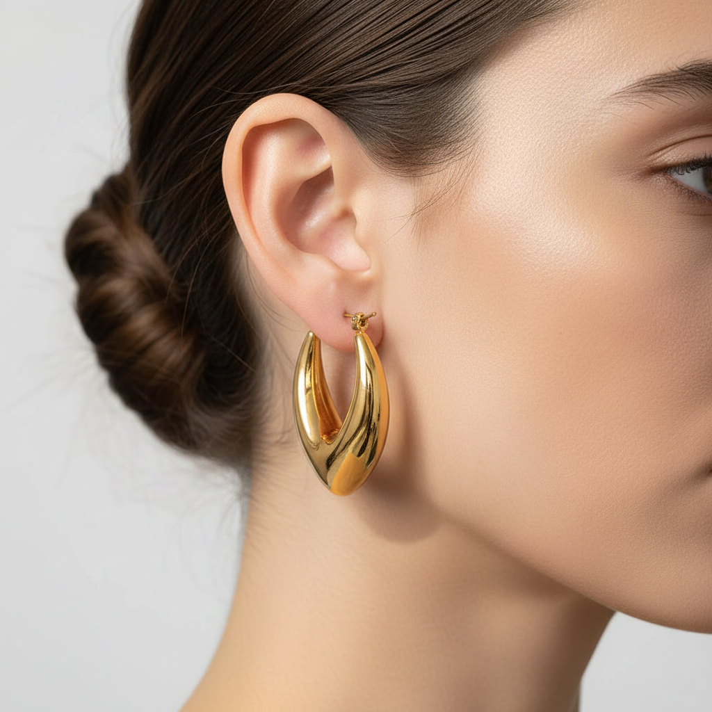 Abby Hoop Earrings | Sculptural Drop Hoops