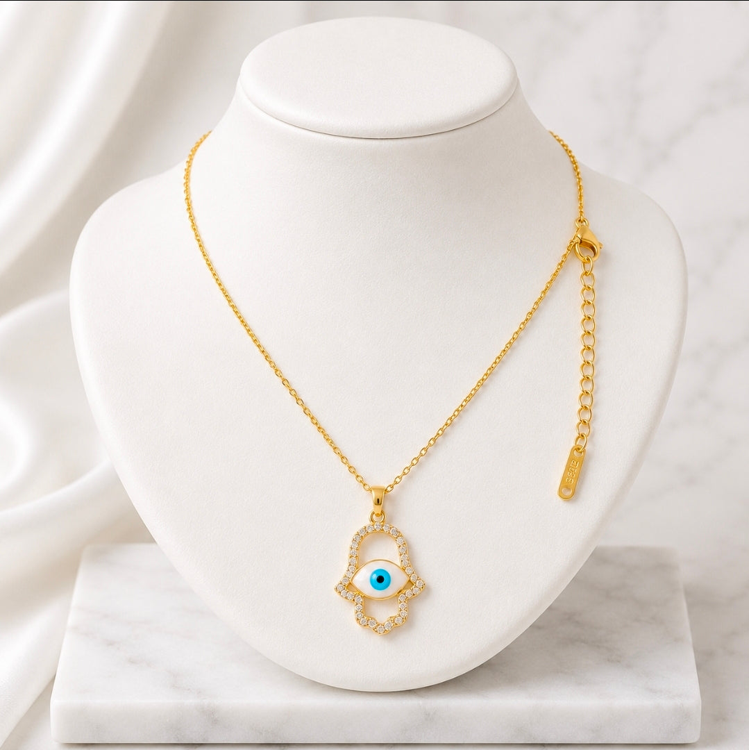 Abigail Necklace - Hamsa Gold Necklace - Zoha Los Angeles