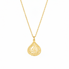 Alhamdullilah Islamic Necklace in Gold — 18k gold plated moon pendant necklace by Zoha Los Angeles