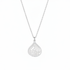 Alhamdullilah Islamic Necklace in Gold — 18k gold plated moon pendant necklace by Zoha Los Angeles