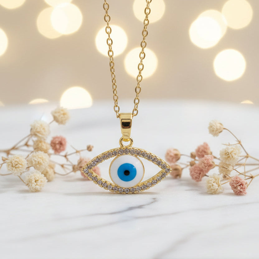 Anam Necklace - Evil Eye Gold Necklace - Zoha Los Angeles