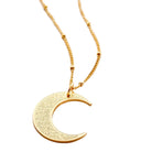 Ayatul Kursi necklace crescent featuring intricate design on a gold-plated crescent pendant.