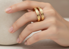 Ayatul Kursi Spiral Ring – Adjustable Islamic Calligraphy Ring in Gold | Zoha Los Angeles
