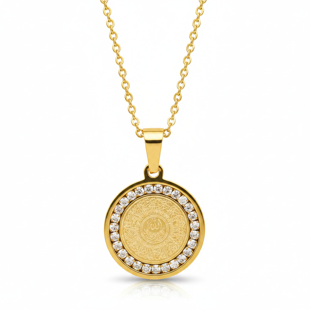 Ayatul Kursi Zircon Necklace - Gold - Zoha Los Angeles
