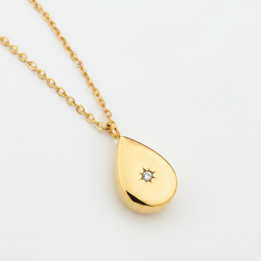 Ayla Pendant Necklace | Gold Teardrop Necklace